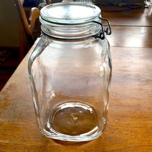 VTG FIDENZA Italy clear glass hinged canister #3